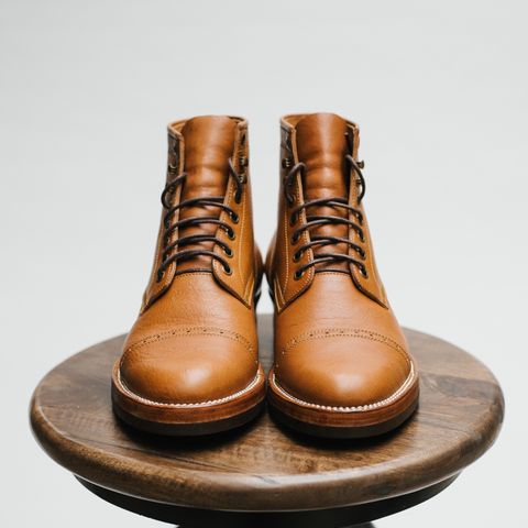 Benzein The Kanon Brogue Cap Toe Boot in Badalassi Carlo Cognac Minerva
