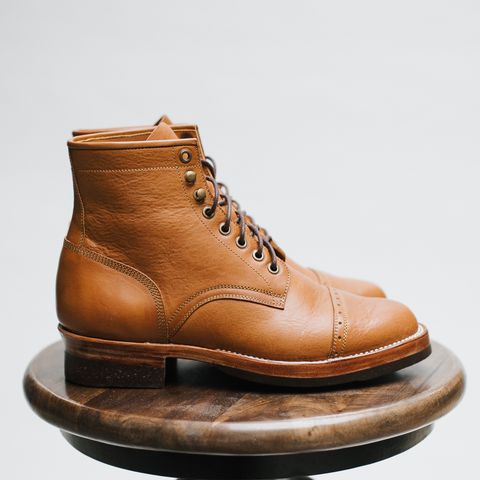 Benzein The Kanon Brogue Cap Toe Boot in Badalassi Carlo Cognac Minerva
