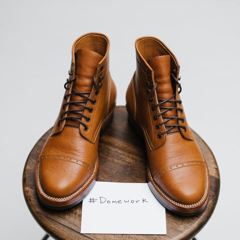 Benzein The Kanon Brogue Cap Toe Boot in Badalassi Carlo Cognac Minerva