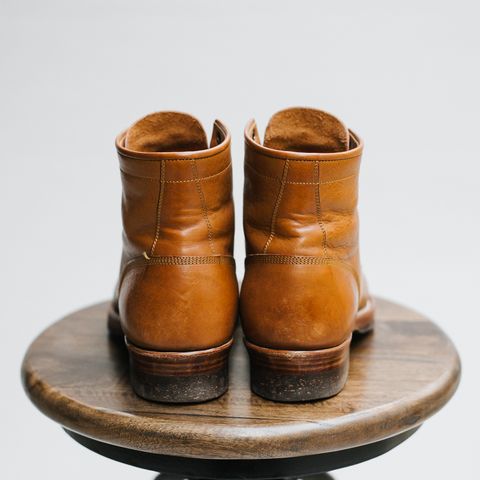 Benzein The Kanon Brogue Cap Toe Boot in Badalassi Carlo Cognac Minerva
