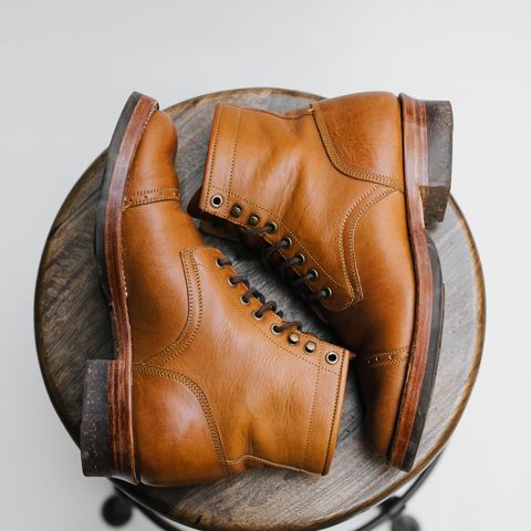 Benzein The Kanon Brogue Cap Toe Boot in Badalassi Carlo Cognac Minerva