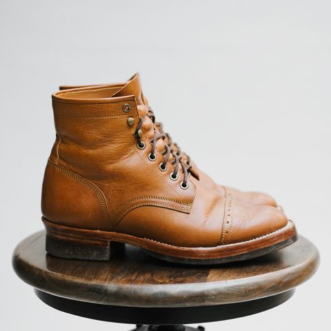 Benzein The Kanon Brogue Cap Toe Boot in Badalassi Carlo Cognac Minerva