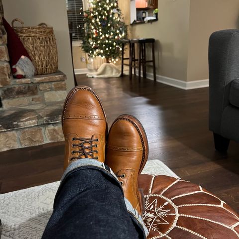 Benzein The Kanon Brogue Cap Toe Boot in Badalassi Carlo Cognac Minerva