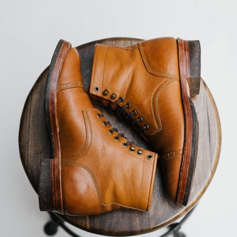 Benzein The Kanon Brogue Cap Toe Boot in Badalassi Carlo Cognac Minerva