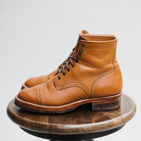 Benzein The Kanon Brogue Cap Toe Boot in Badalassi Carlo Cognac Minerva