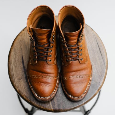 Benzein The Kanon Brogue Cap Toe Boot in Badalassi Carlo Cognac Minerva