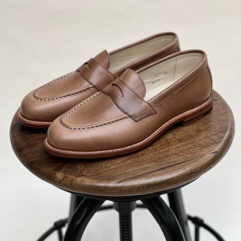 View photo of Grant Stone Traveler Loafer in Horween Dune Chromexcel