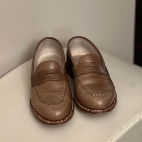 View photo of Grant Stone Traveler Loafer in Horween Dune Chromexcel