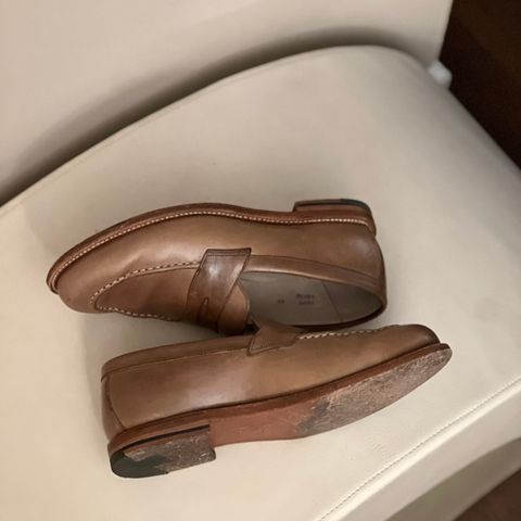 View photo of Grant Stone Traveler Loafer in Horween Dune Chromexcel