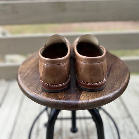 View photo of Grant Stone Traveler Loafer in Horween Dune Chromexcel