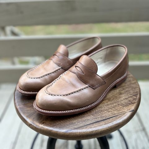 View photo of Grant Stone Traveler Loafer in Horween Dune Chromexcel