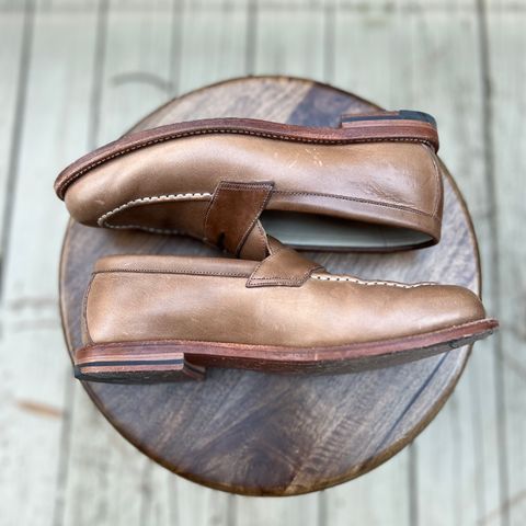 View photo of Grant Stone Traveler Loafer in Horween Dune Chromexcel