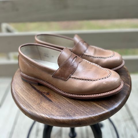 View photo of Grant Stone Traveler Loafer in Horween Dune Chromexcel