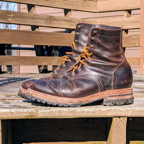 View photo of Sutorial Buckham in Horween Brown Waxed Flesh