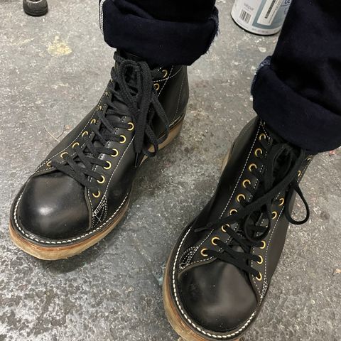 View photo of Zerrows Boneakers in Horween Chromexcel Overdyed Black