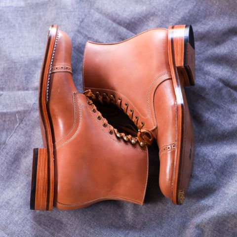 Midas Journey Derby Boot in Horween Unglazed Natural Shell Cordovan