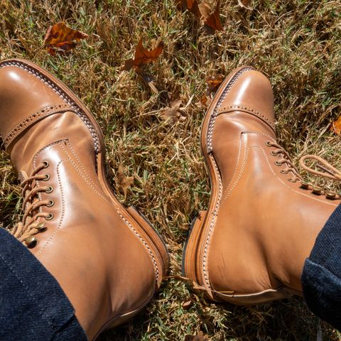 Midas Journey Derby Boot in Horween Unglazed Natural Shell Cordovan