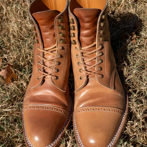 Midas Journey Derby Boot in Horween Unglazed Natural Shell Cordovan