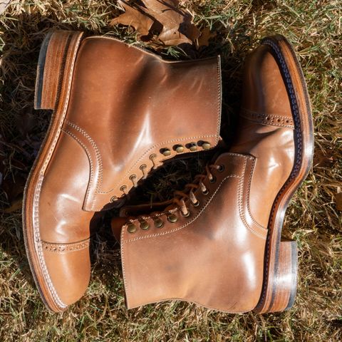 Midas Journey Derby Boot in Horween Unglazed Natural Shell Cordovan