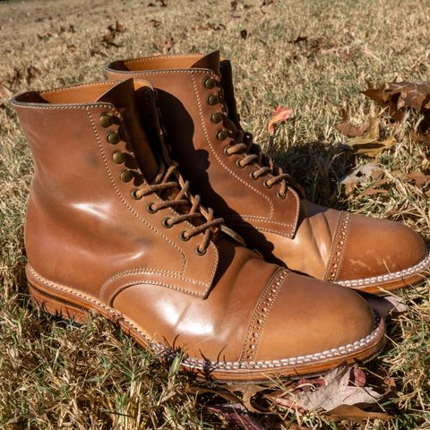 Midas Journey Derby Boot in Horween Unglazed Natural Shell Cordovan