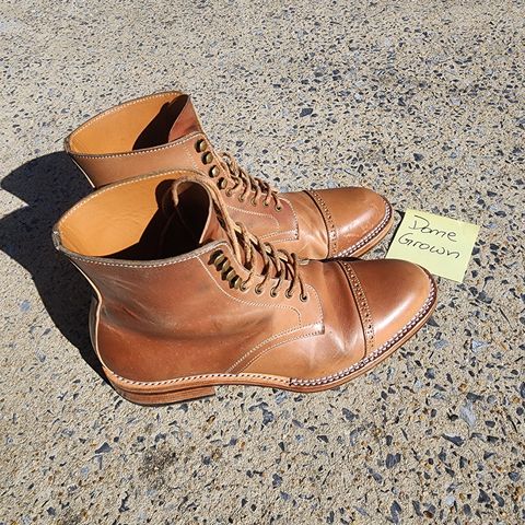 Midas Journey Derby Boot in Horween Unglazed Natural Shell Cordovan