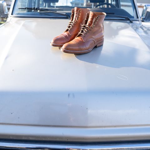 Midas Journey Derby Boot in Horween Unglazed Natural Shell Cordovan