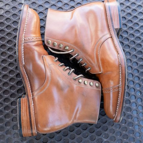 Midas Journey Derby Boot in Horween Unglazed Natural Shell Cordovan