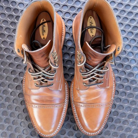 Midas Journey Derby Boot in Horween Unglazed Natural Shell Cordovan