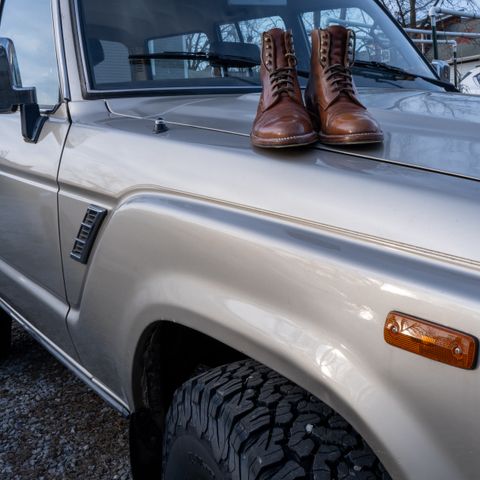 Midas Journey Derby Boot in Horween Unglazed Natural Shell Cordovan