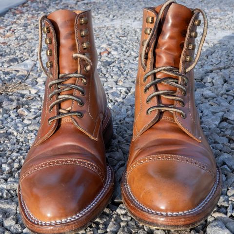 Midas Journey Derby Boot in Horween Unglazed Natural Shell Cordovan