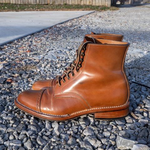 Midas Journey Derby Boot in Horween Unglazed Natural Shell Cordovan
