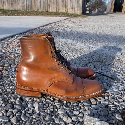Midas Journey Derby Boot in Horween Unglazed Natural Shell Cordovan