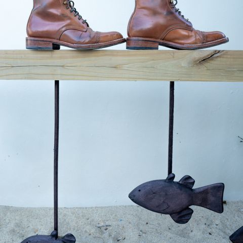 Midas Journey Derby Boot in Horween Unglazed Natural Shell Cordovan