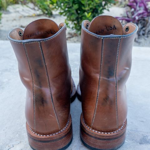 Midas Journey Derby Boot in Horween Unglazed Natural Shell Cordovan