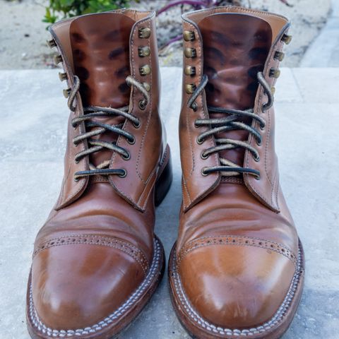 Midas Journey Derby Boot in Horween Unglazed Natural Shell Cordovan