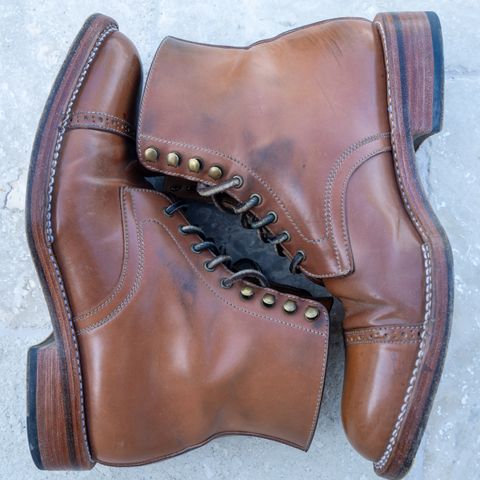 Midas Journey Derby Boot in Horween Unglazed Natural Shell Cordovan