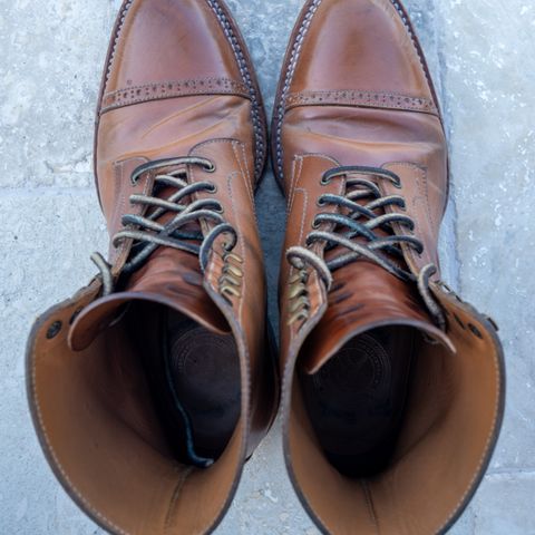 Midas Journey Derby Boot in Horween Unglazed Natural Shell Cordovan