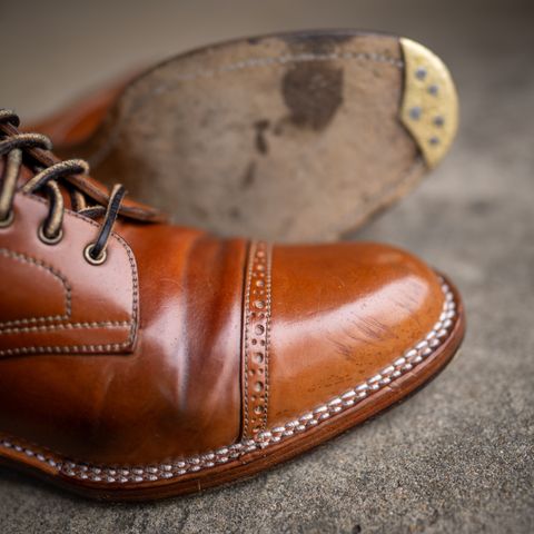 Midas Journey Derby Boot in Horween Unglazed Natural Shell Cordovan