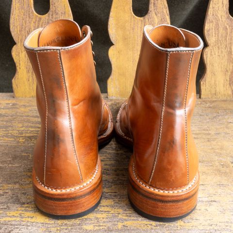 Midas Journey Derby Boot in Horween Unglazed Natural Shell Cordovan