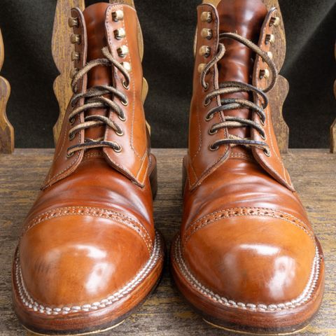 Midas Journey Derby Boot in Horween Unglazed Natural Shell Cordovan
