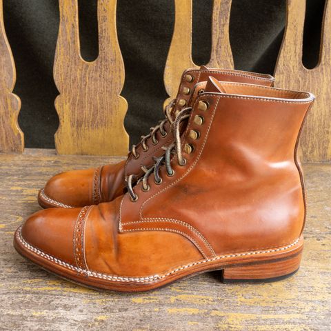 Midas Journey Derby Boot in Horween Unglazed Natural Shell Cordovan