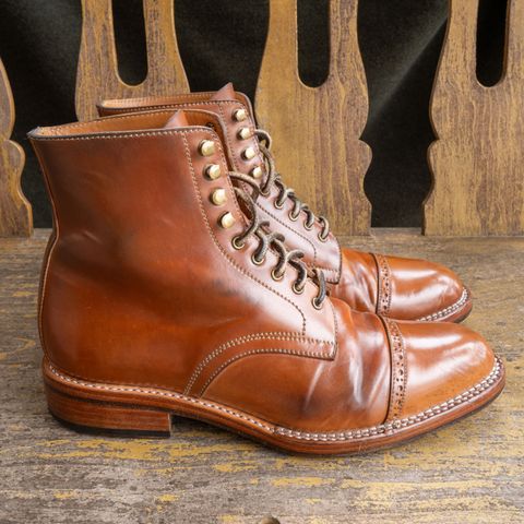 Midas Journey Derby Boot in Horween Unglazed Natural Shell Cordovan