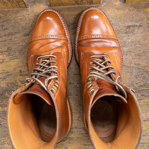 Midas Journey Derby Boot in Horween Unglazed Natural Shell Cordovan