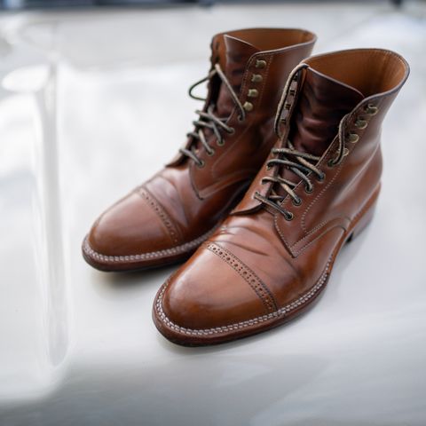 Midas Journey Derby Boot in Horween Unglazed Natural Shell Cordovan