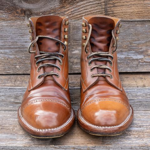 Midas Journey Derby Boot in Horween Unglazed Natural Shell Cordovan
