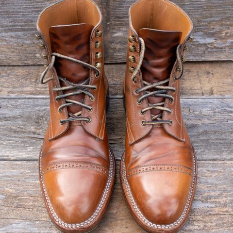 Midas Journey Derby Boot in Horween Unglazed Natural Shell Cordovan
