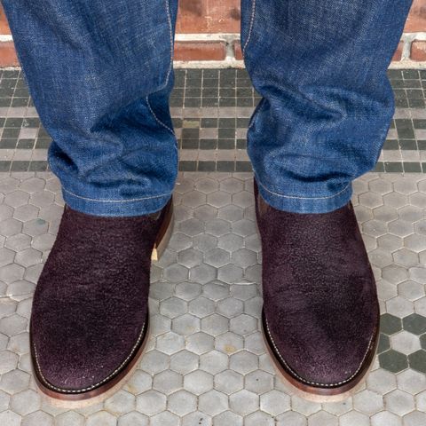 Briselblack The Seventh Chelsea Boot in Horween Rare Wine Reverse Chamois