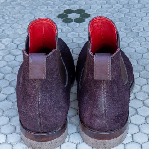 Briselblack The Seventh Chelsea Boot in Horween Rare Wine Reverse Chamois