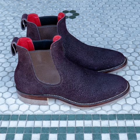 Briselblack The Seventh Chelsea Boot in Horween Rare Wine Reverse Chamois