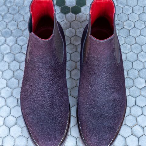 Briselblack The Seventh Chelsea Boot in Horween Rare Wine Reverse Chamois